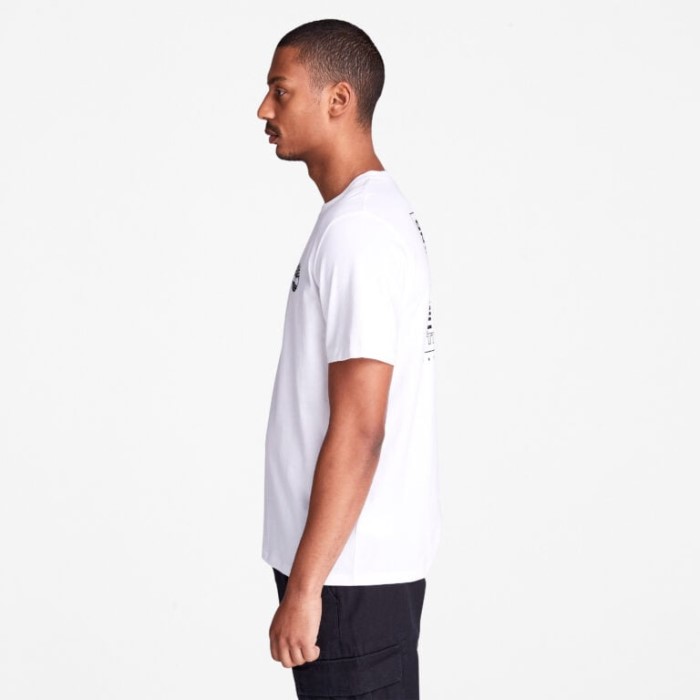 Timberland Hvide Mænd Bag-grafisk T-shirt