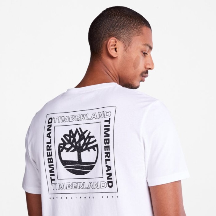 Timberland Hvide Mænd Bag-grafisk T-shirt