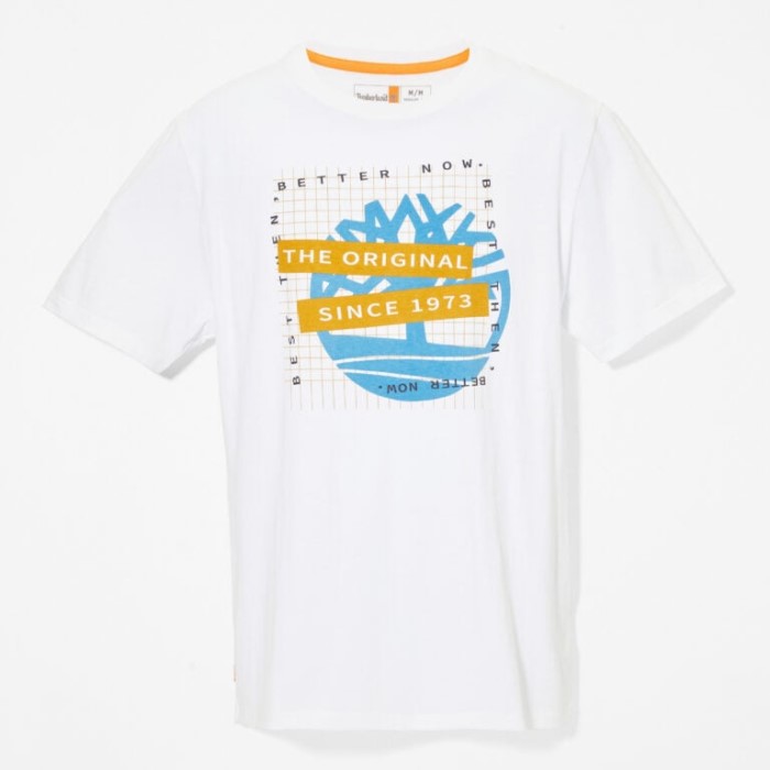 Timberland Hvide Mænd Front-grafisk T-shirt