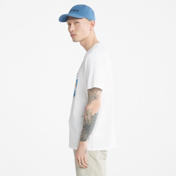 Timberland Hvide Mænd Front-grafisk T-shirt