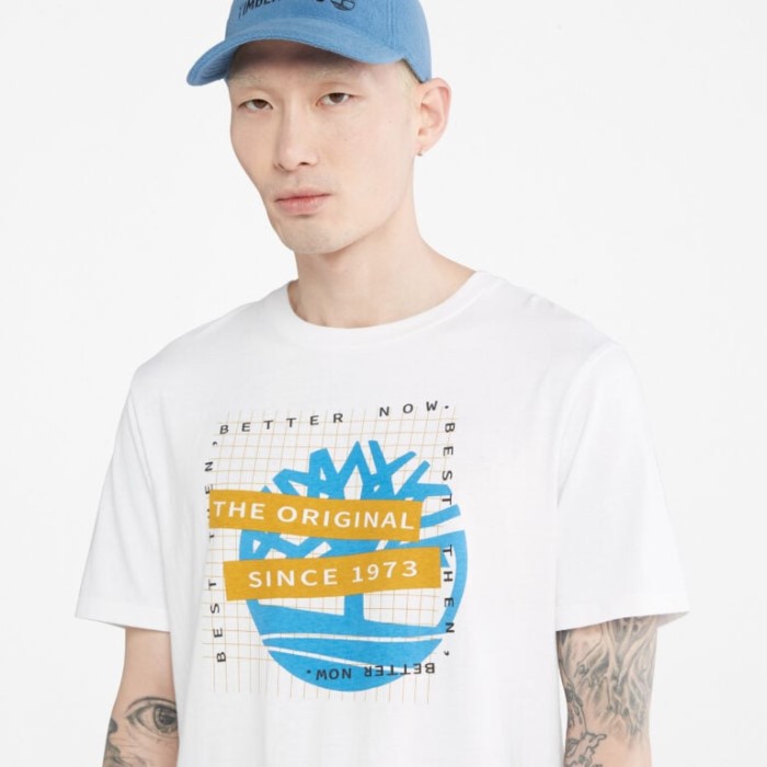 Timberland Hvide Mænd Front-grafisk T-shirt