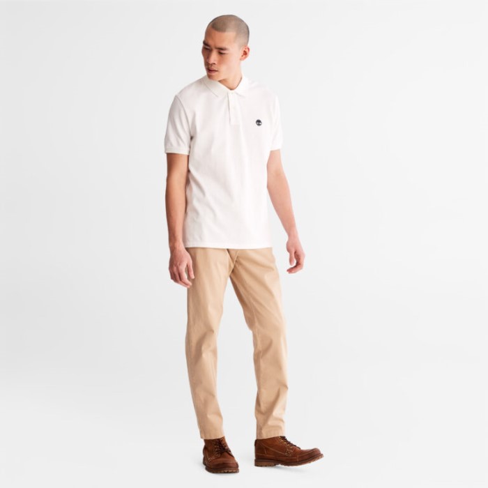 Timberland Hvide Mænd Millers River Pique Poloshirt