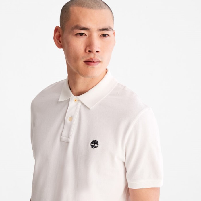 Timberland Hvide Mænd Millers River Pique Poloshirt