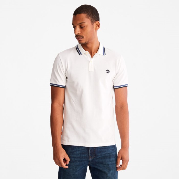 Timberland White Men Millers River Tippet Pique Poloshirt