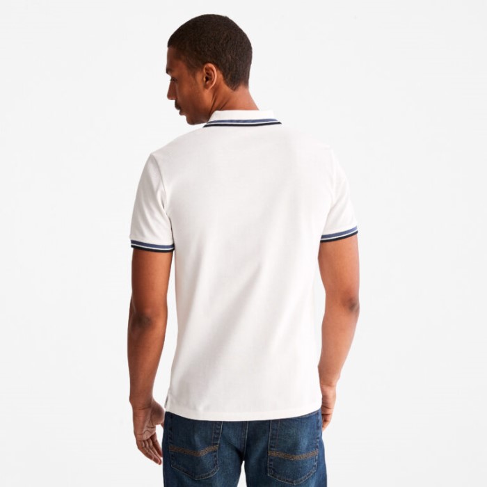 Timberland White Men Millers River Tippet Pique Poloshirt