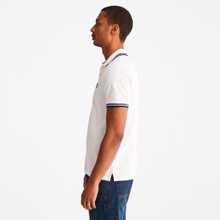 Timberland White Men Millers River Tippet Pique Poloshirt