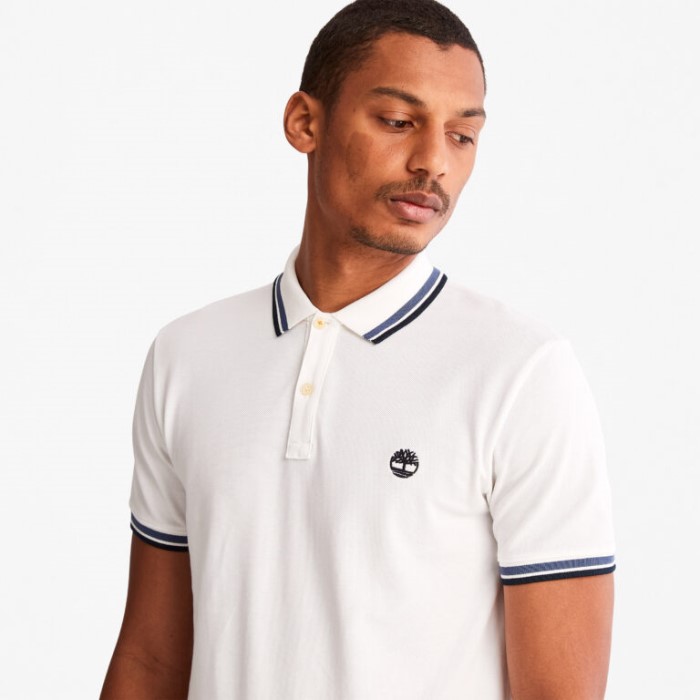 Timberland White Men Millers River Tippet Pique Poloshirt