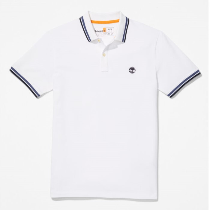 Timberland White Men Millers River Tippet Pique Poloshirt