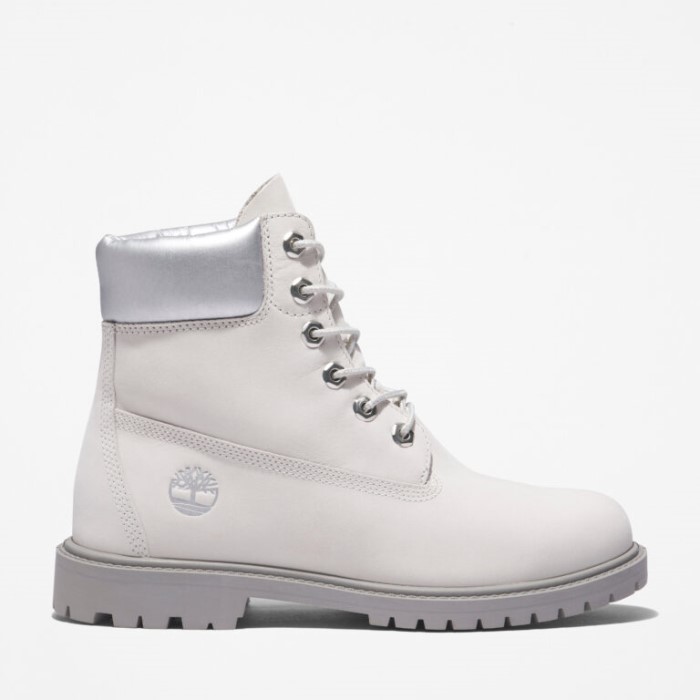 Timberland Hvid Nubuck Sølv, Heritage 6-tommer Vandtætte Støvler