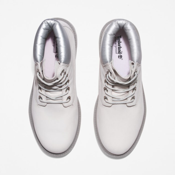 Timberland Hvid Nubuck Sølv, Heritage 6-tommer Vandtætte Støvler