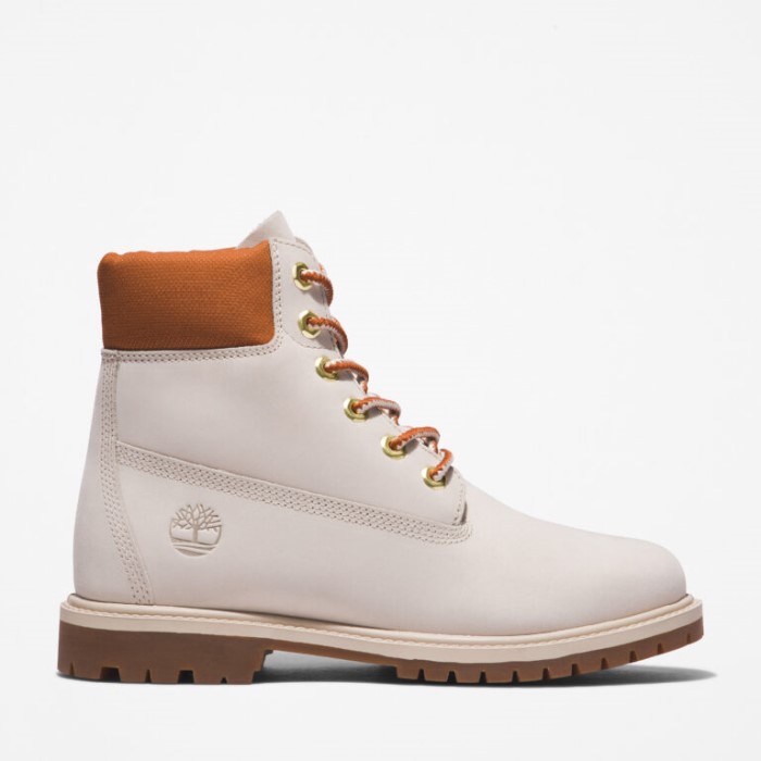 Timberland Hvid Nubuck Heritage 6-tommer Vandtætte Støvler