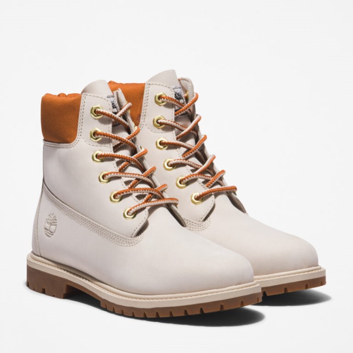 Timberland Hvid Nubuck Heritage 6-tommer Vandtætte Støvler