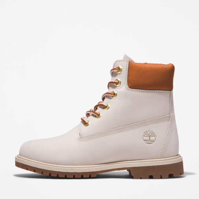 Timberland Hvid Nubuck Heritage 6-tommer Vandtætte Støvler