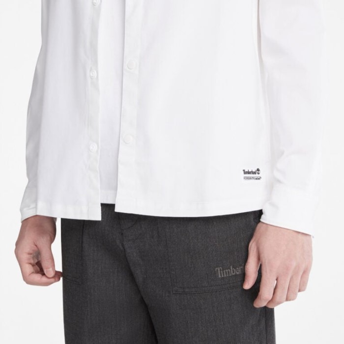 Timberland Hvid Yd Herre Langærmet Skjorte Med Outlast Stof