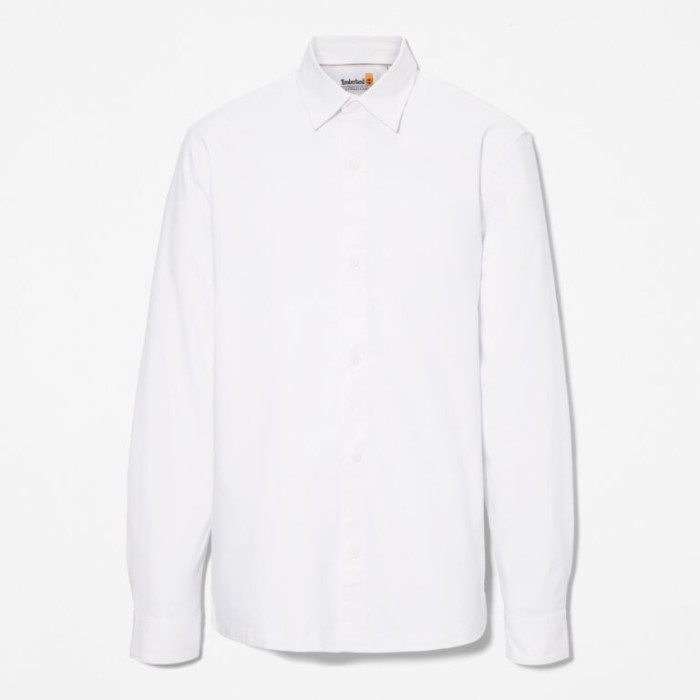Timberland Hvid Yd Herre Langærmet Skjorte Med Outlast Stof
