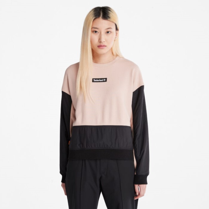Kvinders Colourblocked Sweatshirt Med Rund Hals Cameo Rose Timberland