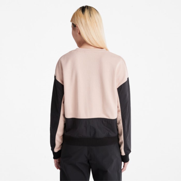 Kvinders Colourblocked Sweatshirt Med Rund Hals Cameo Rose Timberland