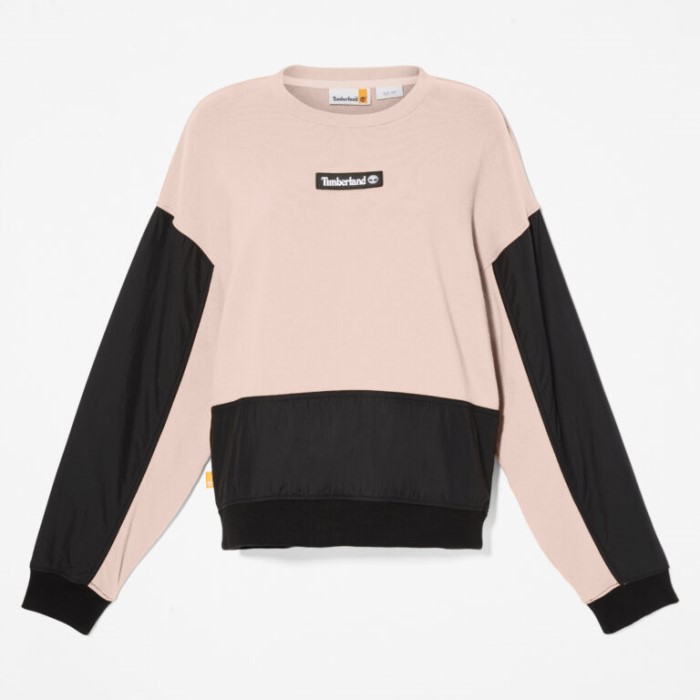 Kvinders Colourblocked Sweatshirt Med Rund Hals Cameo Rose Timberland