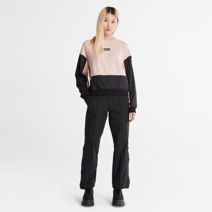 Kvinders Colourblocked Sweatshirt Med Rund Hals Cameo Rose Timberland