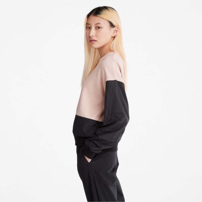 Kvinders Colourblocked Sweatshirt Med Rund Hals Cameo Rose Timberland