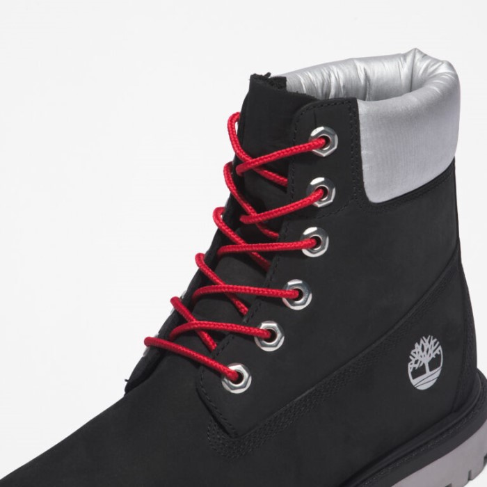 Kvinders Arv 6-tommer Vandtætte Støvler Sort Nubuck Sølv Timberland