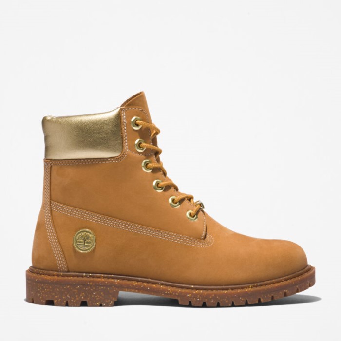 Kvinders Arv 6-tommer Vandtætte Støvler Hvede Nubuck M Guld Timberland