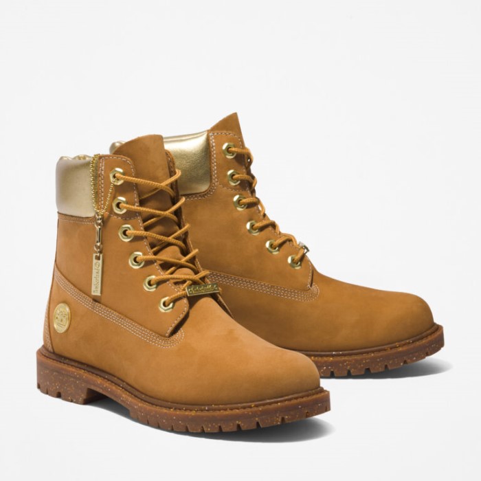 Kvinders Arv 6-tommer Vandtætte Støvler Hvede Nubuck M Guld Timberland