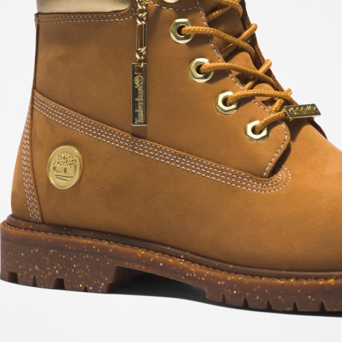 Kvinders Arv 6-tommer Vandtætte Støvler Hvede Nubuck M Guld Timberland