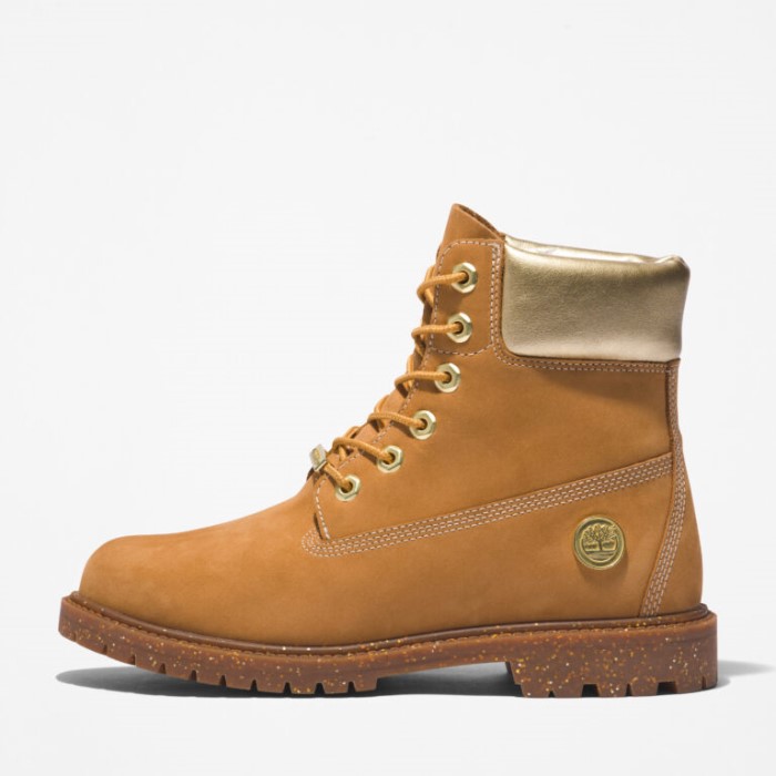 Kvinders Arv 6-tommer Vandtætte Støvler Hvede Nubuck M Guld Timberland