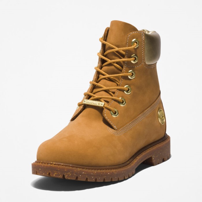 Kvinders Arv 6-tommer Vandtætte Støvler Hvede Nubuck M Guld Timberland