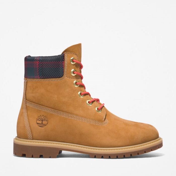 Kvinders Arv 6-tommer Vandtætte Støvler Wheat Nubuck M Pink Timberland