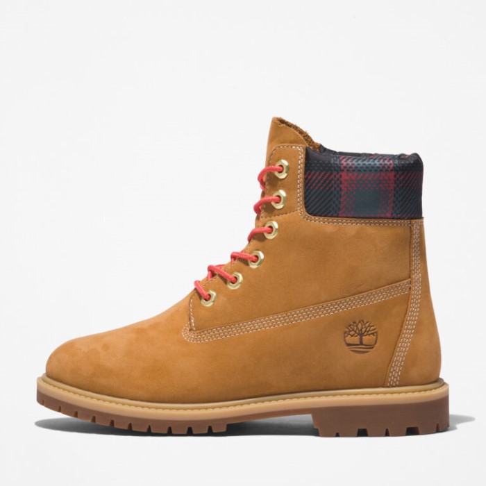 Kvinders Arv 6-tommer Vandtætte Støvler Wheat Nubuck M Pink Timberland