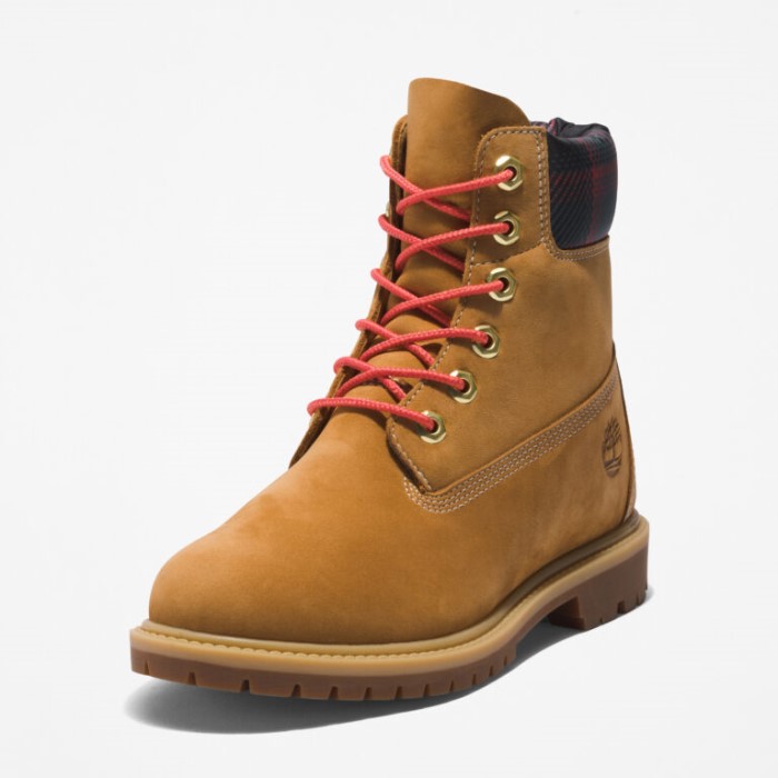 Kvinders Arv 6-tommer Vandtætte Støvler Wheat Nubuck M Pink Timberland