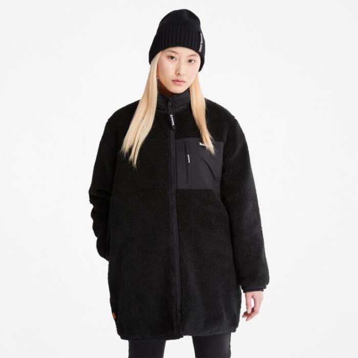 Lang Fleecejakke Til Kvinder Sort Timberland