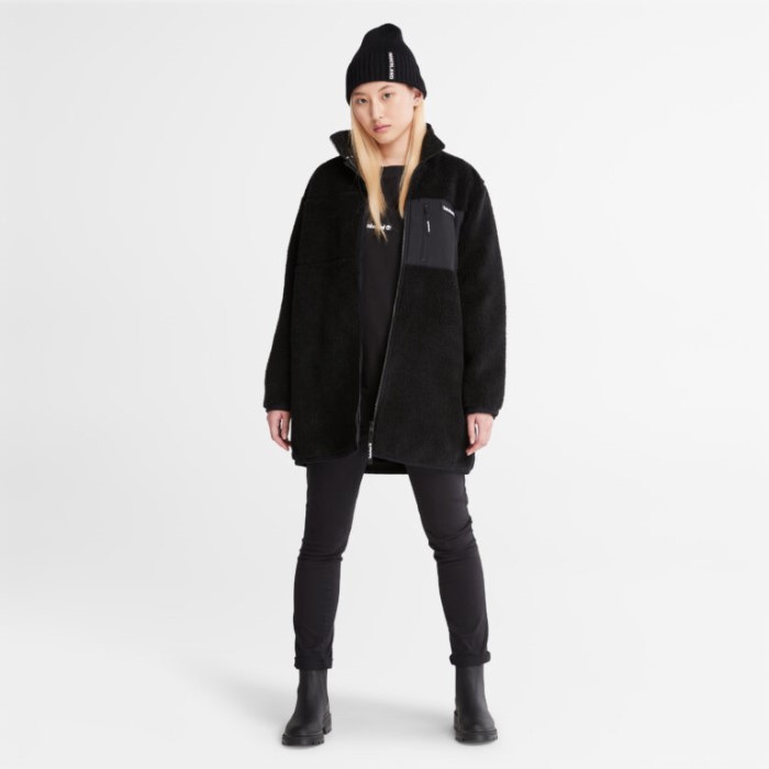 Lang Fleecejakke Til Kvinder Sort Timberland