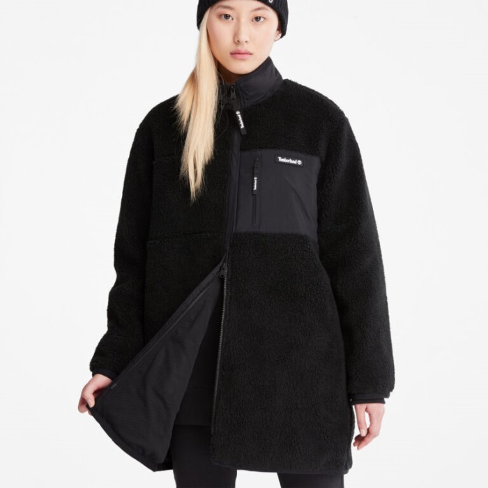 Lang Fleecejakke Til Kvinder Sort Timberland