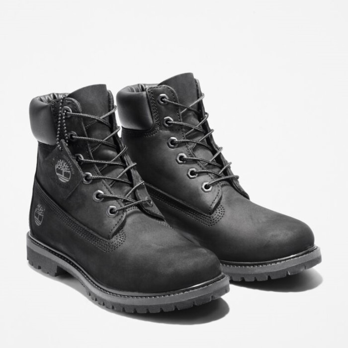 Dame Premium 6-tommer Vandtætte Støvler Sort Nubuck Timberland