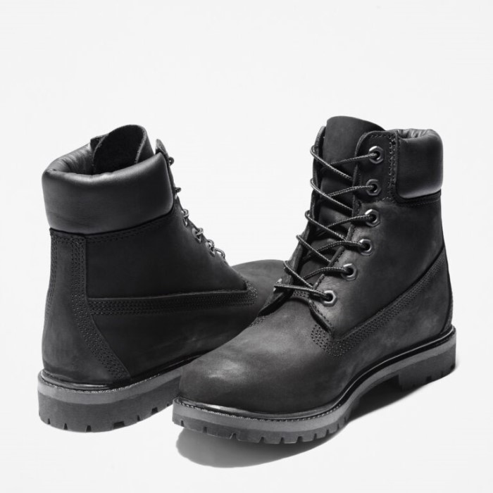 Dame Premium 6-tommer Vandtætte Støvler Sort Nubuck Timberland