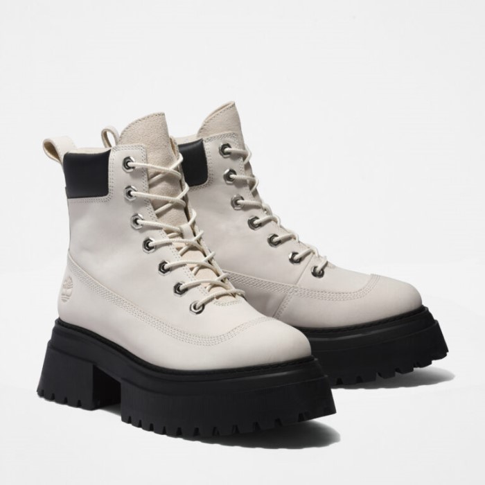 Kvinders Sky6-tommer Snørestøvler Hvid Nubuck Timberland
