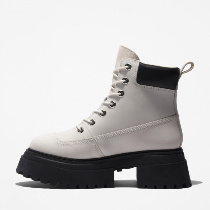 Kvinders Sky6-tommer Snørestøvler Hvid Nubuck Timberland