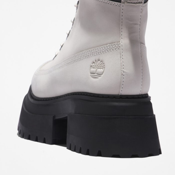 Kvinders Sky6-tommer Snørestøvler Hvid Nubuck Timberland