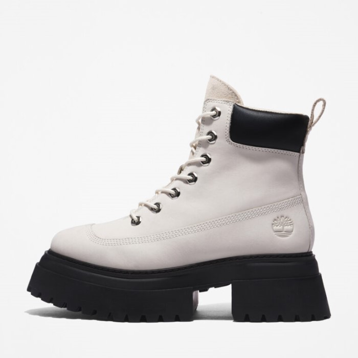 Kvinders Sky6-tommer Snørestøvler Hvid Nubuck Timberland