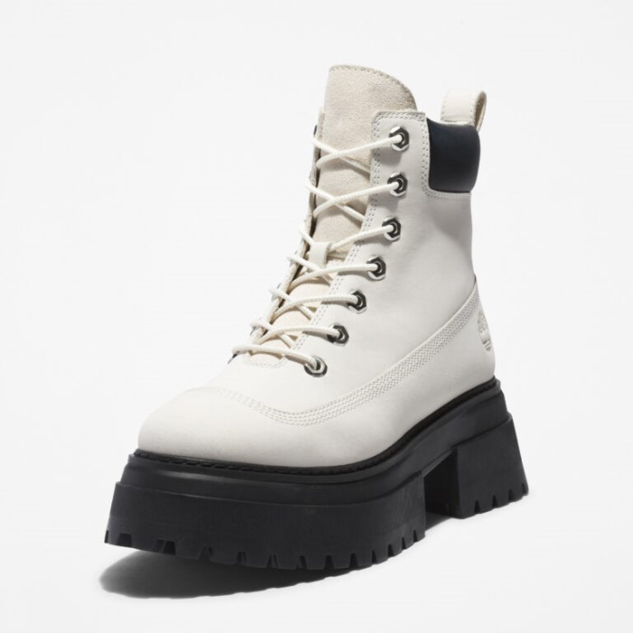 Kvinders Sky6-tommer Snørestøvler Hvid Nubuck Timberland