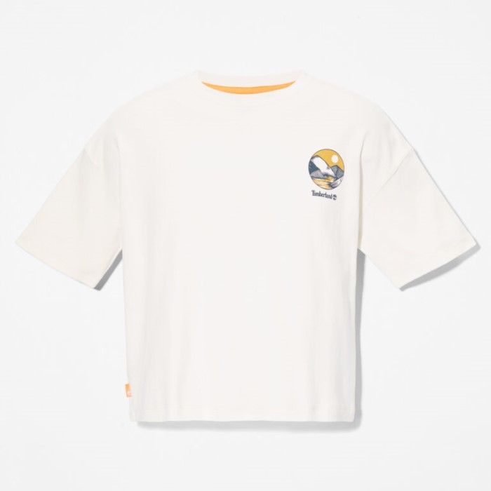 Kvinders Timberfresh Grafisk T-shirt Vintage Hvid Timberland