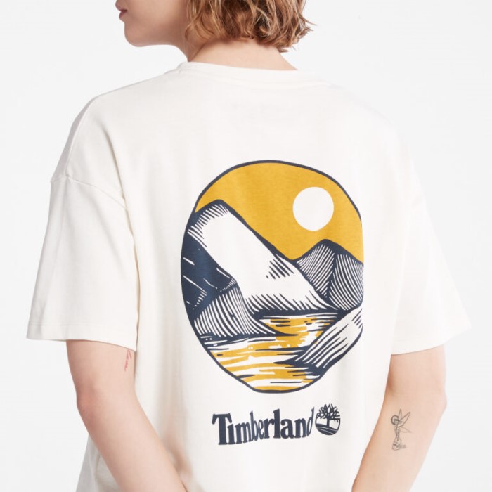 Kvinders Timberfresh Grafisk T-shirt Vintage Hvid Timberland