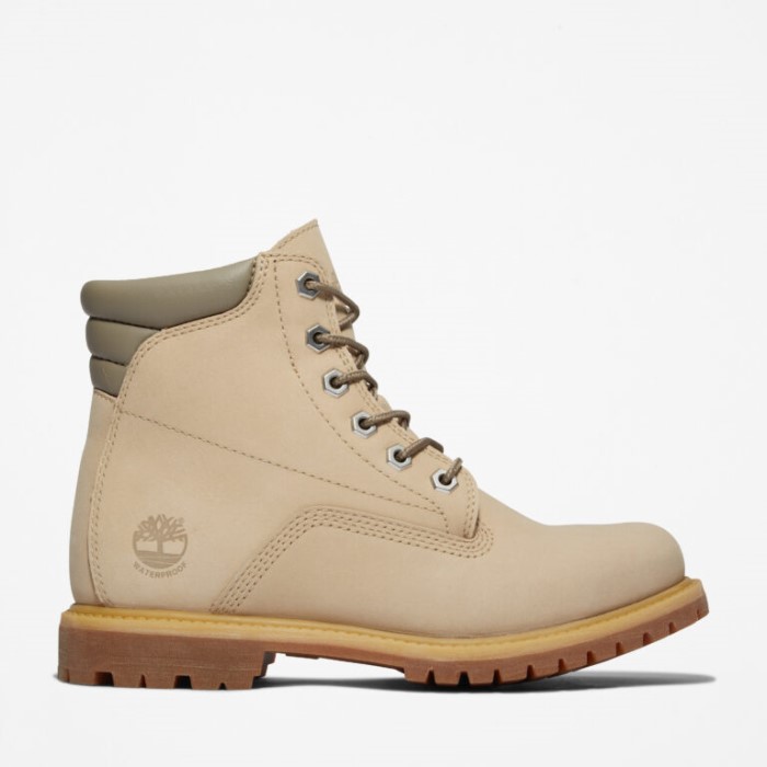 Dame Waterville 6-tommer Vandtætte Støvler Lys Beige Nubuck Timberland