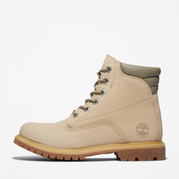 Dame Waterville 6-tommer Vandtætte Støvler Lys Beige Nubuck Timberland