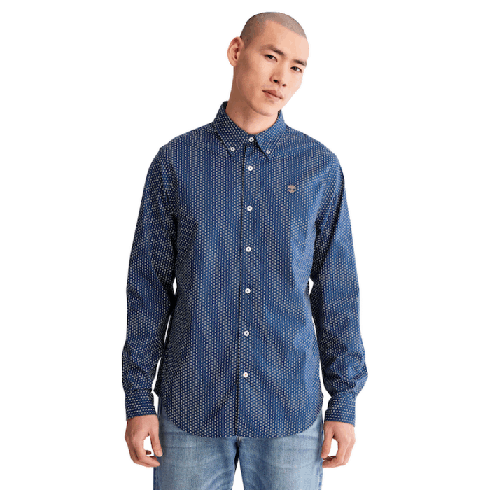 Timberland Microprint Skjorte Til Mænd I Blå