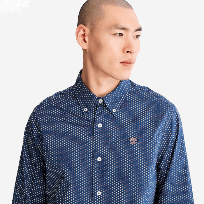 Timberland Microprint Skjorte Til Mænd I Blå