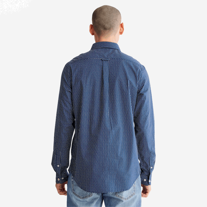 Timberland Microprint Skjorte Til Mænd I Blå